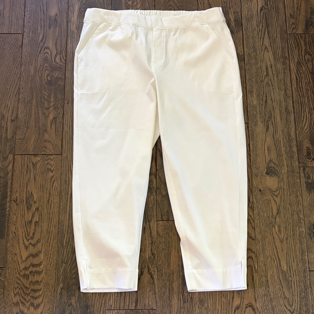 Denim&Co White Cropped Pull-On Pants